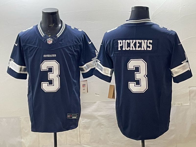 Men 2026 Dallas Cowboys #3 Pickens blue Limited Nike NFL Jersey style 02->dallas cowboys->NFL Jersey